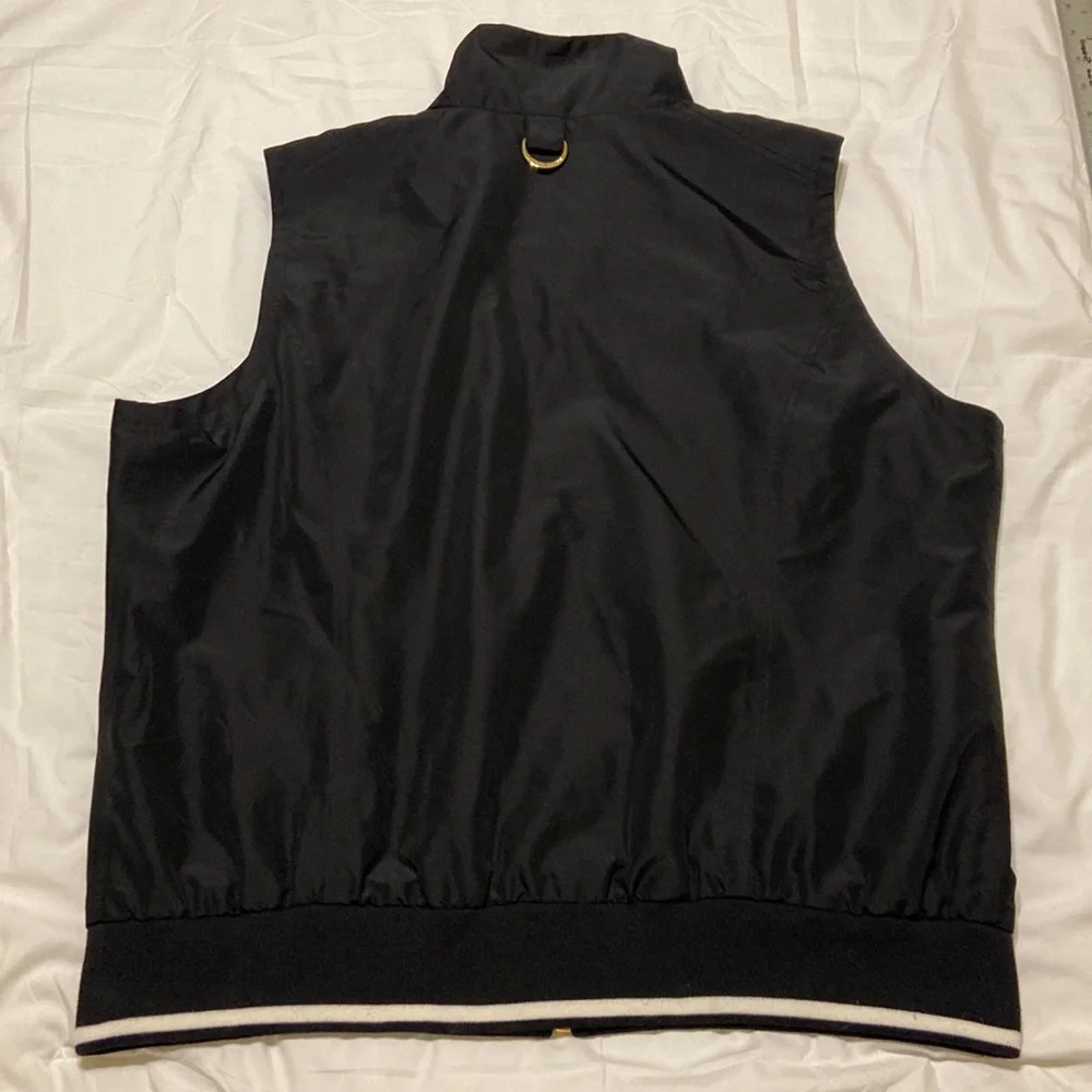 Lauren Ralph Lauren Black Utility Vest Gold Zip Logo Minimal Chic XL Lightweight - Picture 11 of 15